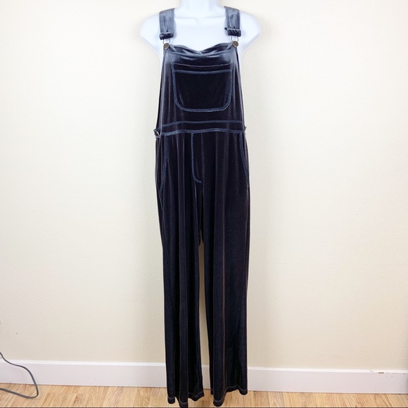 Vintage Carol Anderson Gray Blue Velvet Overalls - Picture 2 of 7